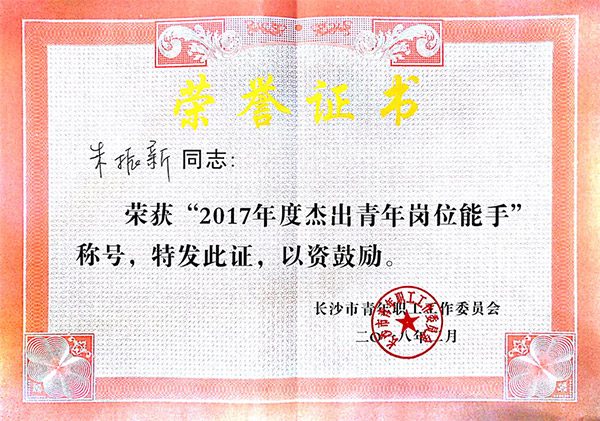 安博电竞·（anbo）官方网站
智能朱振新荣获长沙市2017年度杰出青年岗位能手