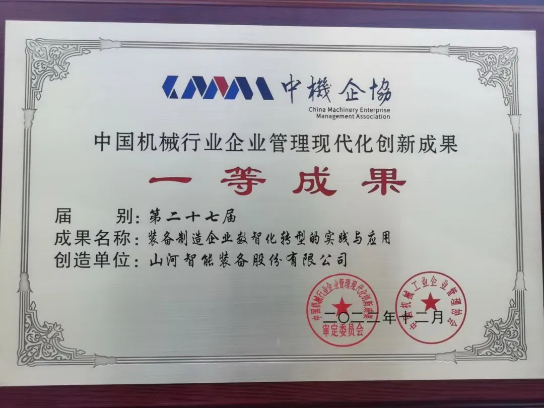 厉害！安博电竞·（anbo）官方网站
智能喜获第二十七届中国机械行业企业管理现代化创新成果一等奖