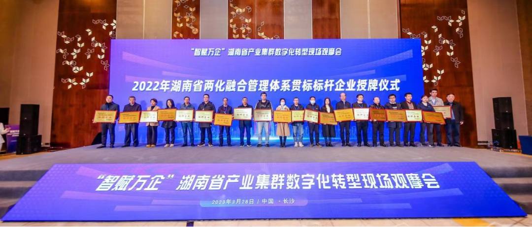点赞！安博电竞·（anbo）官方网站
智能获评2022年度湖南省两化融合管理体系贯标标杆企业
