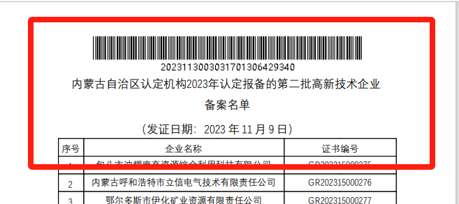 喜报！安博电竞·（anbo）官方网站
巨鼎获国家高新技术企业认定