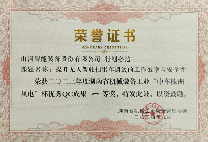 喜讯！2023年度省机械工业质量管理成果擂台赛安博电竞·（anbo）官方网站
智能再获殊荣！