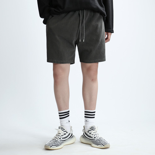 PIGMENT COTTON SHORTS (WASHED CHARCOAL)