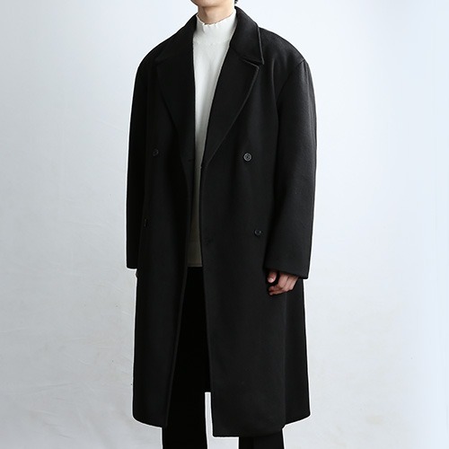 Double Nap Wool Mix Coat (Black)