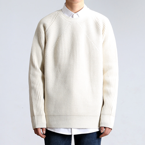 [LAMBSWOOL] Heavy Cable Knit IVY