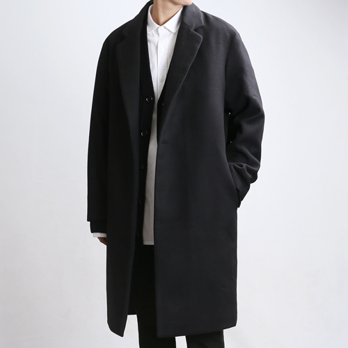 Woolen.Nap Single Coat (Black)