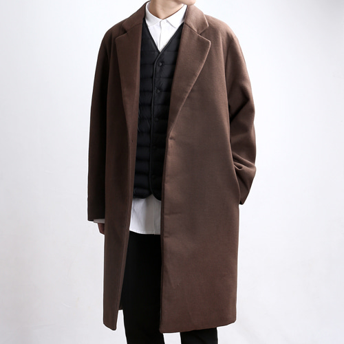 Woolen.Nap Single Coat (Brown)