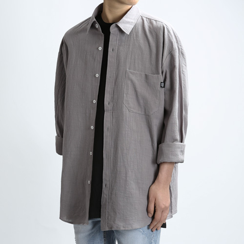 Square Linen Shirts (Asphalt Gray)