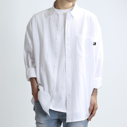 Square Linen Shirts (White)